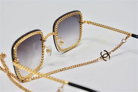 chanel eyeglasses with chain|chanel sunglasses with chain.